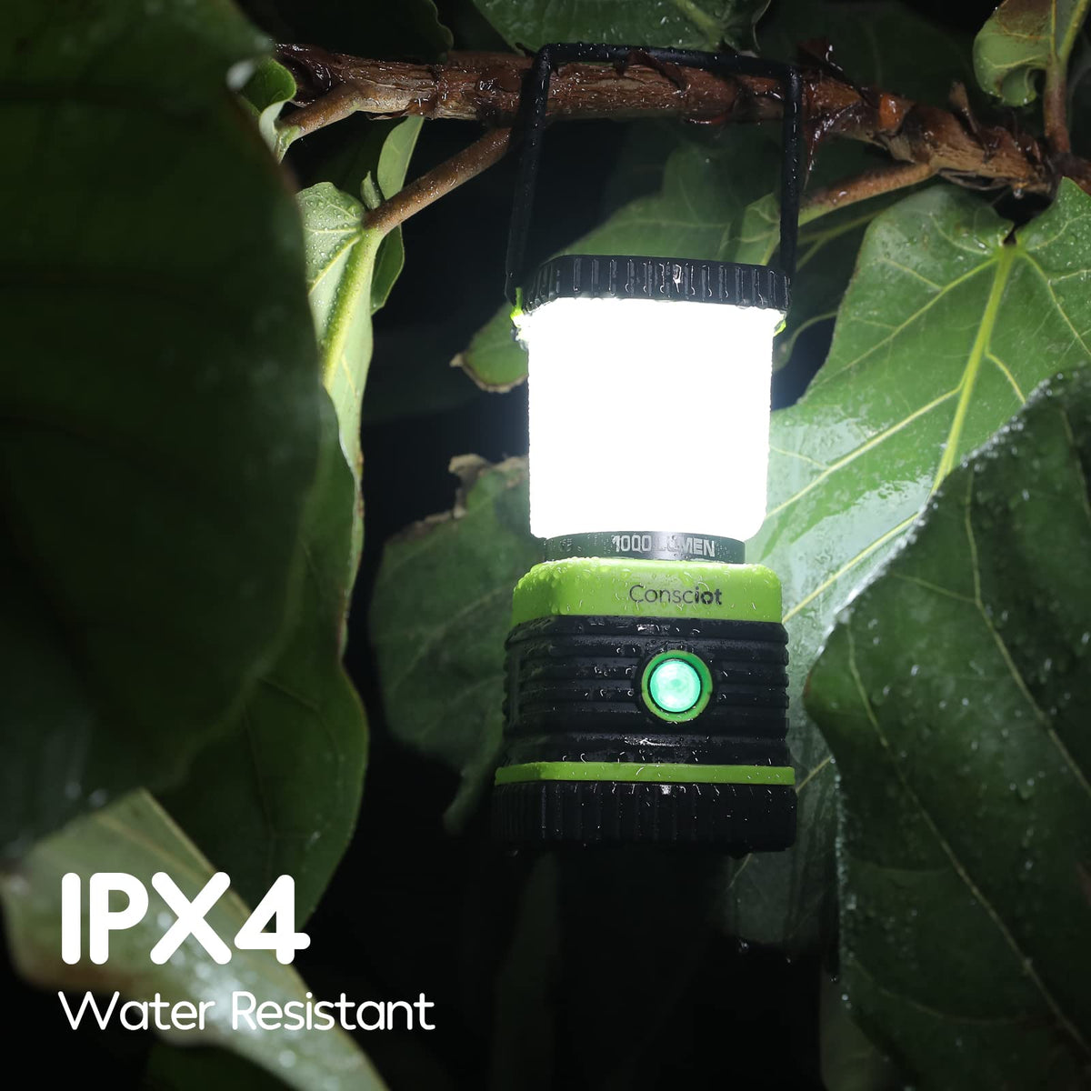 1000LM LED Camping Lantern Rechargeable (Light Green / 1 Pack)