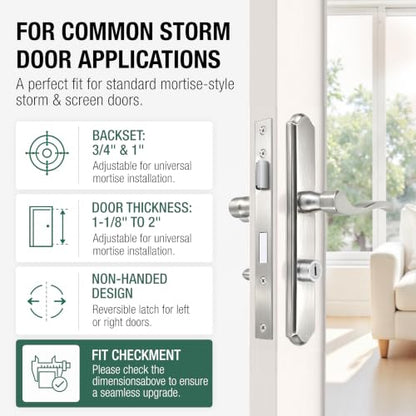 Flat Slot Storm Door Handle Complete Set