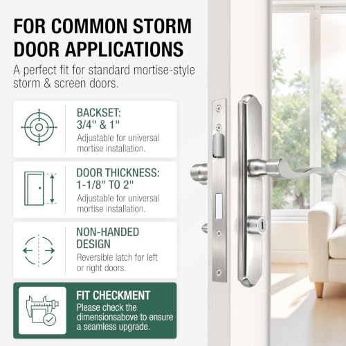 Flat Slot Storm Door Handle Complete Set