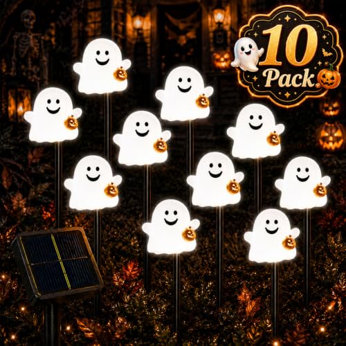 10 Pack Halloween Decorations Outdoor Pumpkin Moon Garden