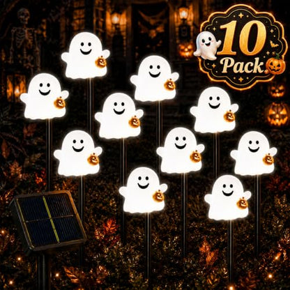 10 Pack Halloween Decorations Outdoor Pumpkin Moon Garden