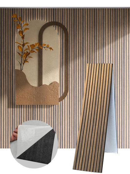 2 Packs 3D Wall Panels Peel and Stick (Dark Walnut)