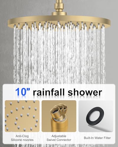 Rain Shower Head with 3 Modes Handheld Showerheads