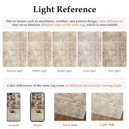 Beige 2x4 Neutral Area Rugs for Entryway Door Mat (Vintage Beigeⅱ / 2' x 4' (Rectangular))