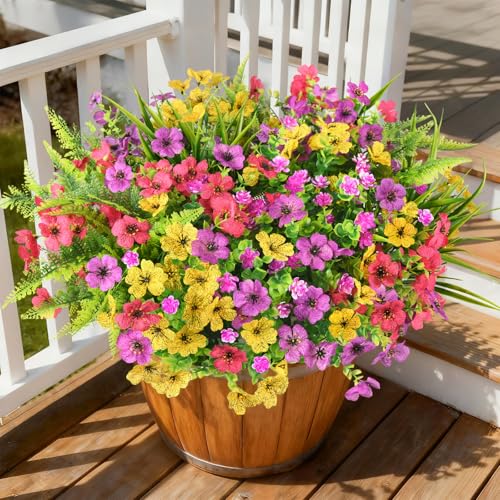 Artificial Fake Plants Flowers for Outdoor Outside Spring Summer Decoration