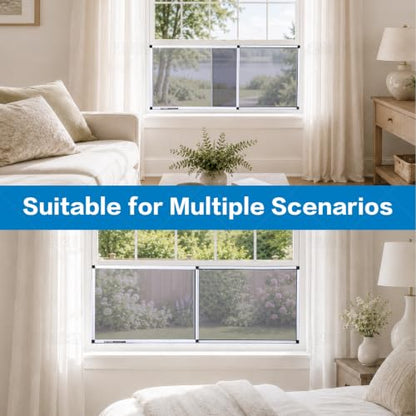 Expandable Window Screen (White / 15" H x 21"-40" W)