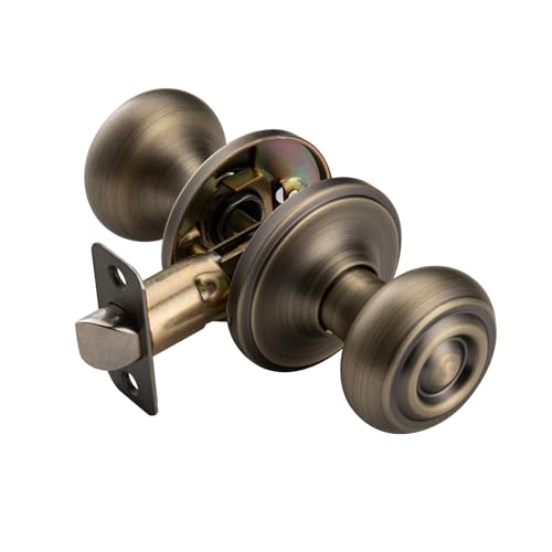 Antique Brass Door Knobs Interior with Turn Lock