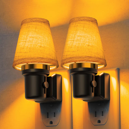 Night Lights Plug into Wall (Round Platform-Amber / 2 Pack)