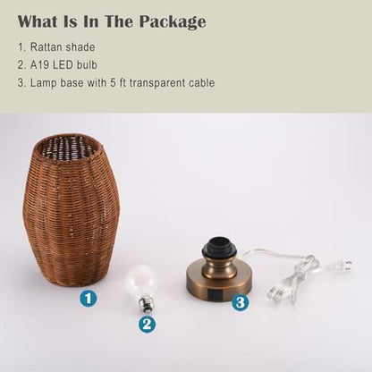 Boho Style Rattan Table Lamp