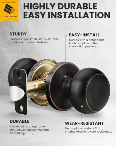 Passage Door knobs Oil Rubbed Bronze Door Knob (Oil Rubbed Bronze)