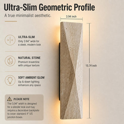 Natural Travertine Wall Sconce (Natural Beige(Diamond))