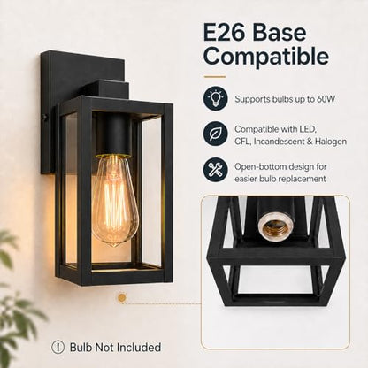 Classic Outdoor Wall Sconce with Clear Glass Shade