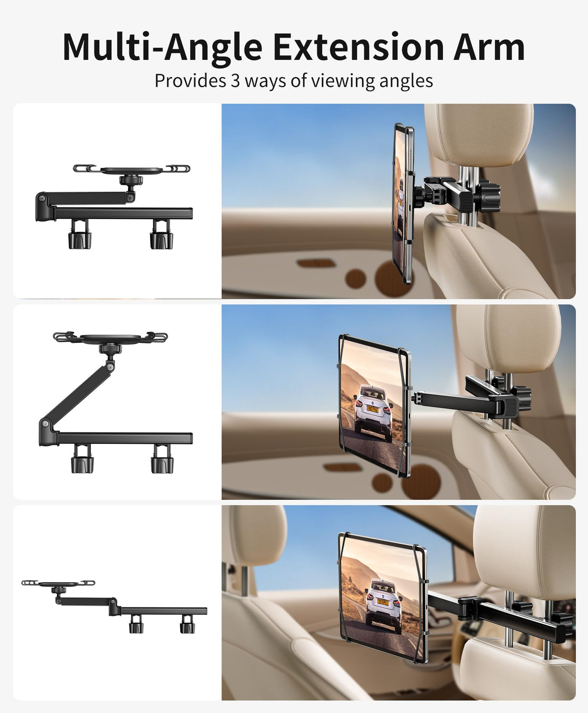 Phone Tablet Holder for Car (1 Pack - fit for 4.7-13" tablet and phone)