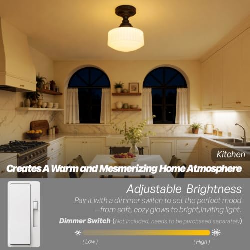 Modern Schoolhouse Semi Flush Mount Ceiling Light