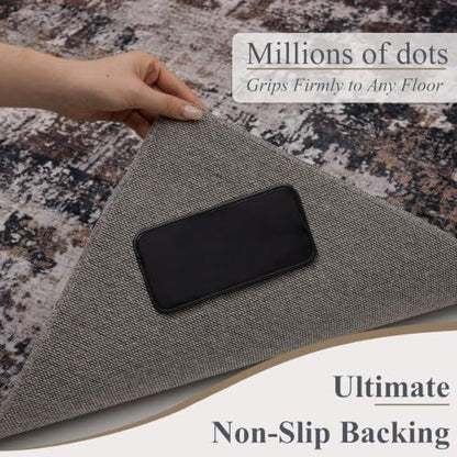 8x10 Washable Area Rug (Black & Brown / 8' x 10' (Rectangular))