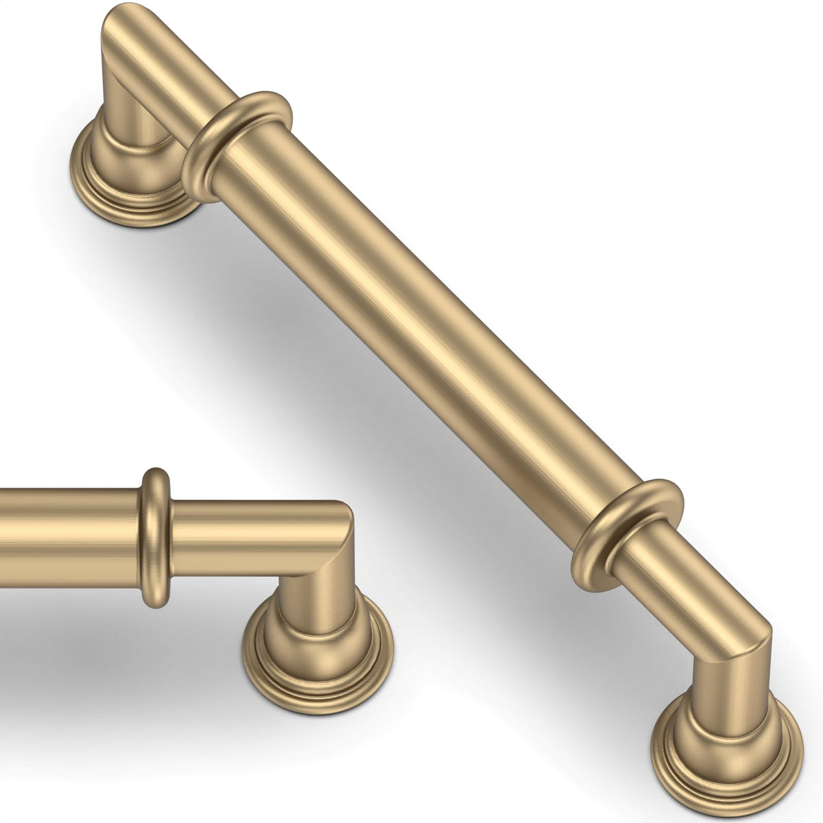 5 Pack Champagne Bronze Cabinet Pulls 4 Inch (4" Hole Center / Champagne Bronze)
