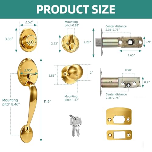 Front Door Lock Handle and Deadbolt Set