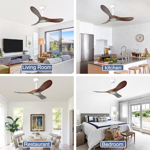 42'' Outdoor Ceiling Fan no Light (42 inch / White+Dark walnut)