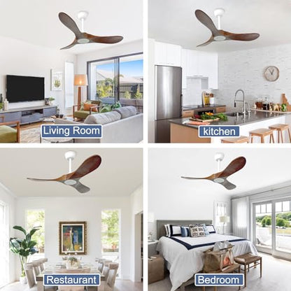 42'' Outdoor Ceiling Fan no Light (42 inch / White+Dark walnut)