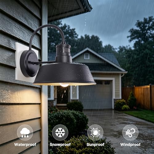 12 Inch Large Motion Sensor Gooseneck Outdoor Light Fixture
