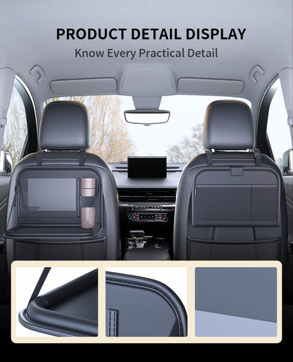 Backseat Car Organizer with Foldable Tray & Tablet Holder (black)