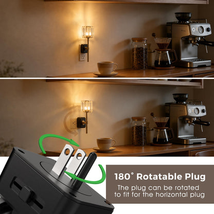 Night Lights Plug into Wall (Crystal Cylinder-3000K / 1 Pack)