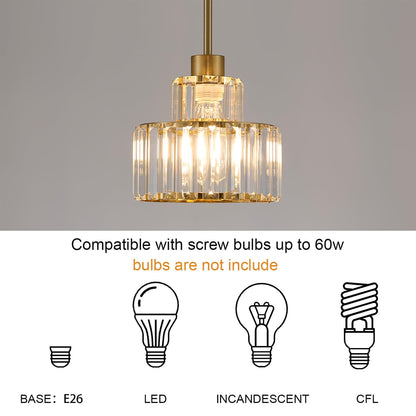 Gold Pendant Lights Kitchen Island (Gold&Clear / 1 pack)