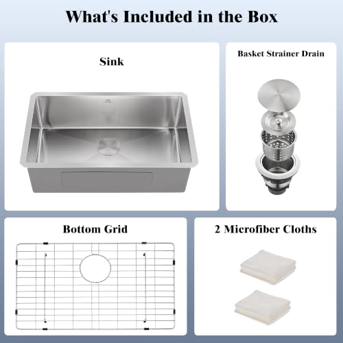 Workstation Undermount Kitchen Sink 16 Gauge Stainless Steel Ledge Single Bowl Sink with Bamboo Cutting Board Roll