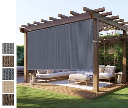 Outdoor Roller Shade (Blue Gray / 132"W x 96"H)
