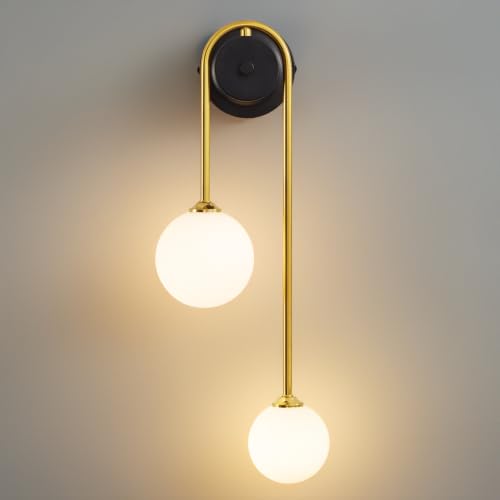 2 Light Milk White Glass Wall Sconce