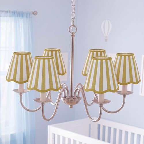Set of 6 Striped Chandelier Lamp Shades