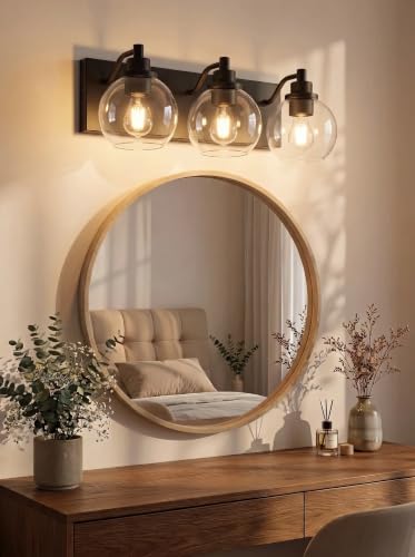 Bathroom Light Fixtures (Black / 3-Light)