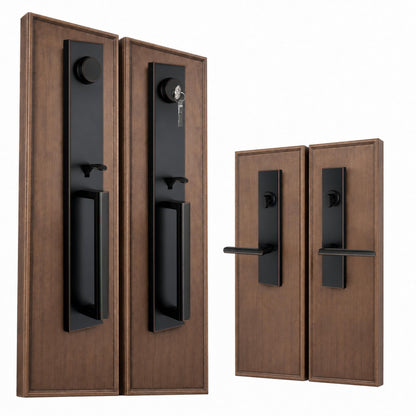 Aged Bronze Front Door Handle Set with Deadbolt (Aged Bronze)