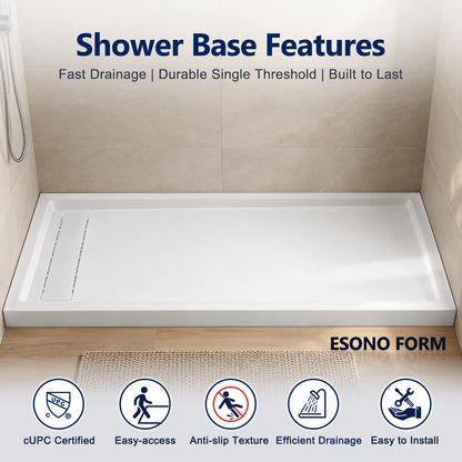 60" x 30" Shower Base with Left Drain