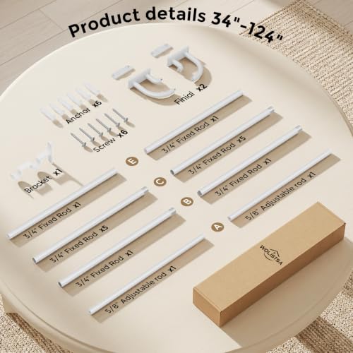 Double Curtain Rod 34 (White / 34"-112")