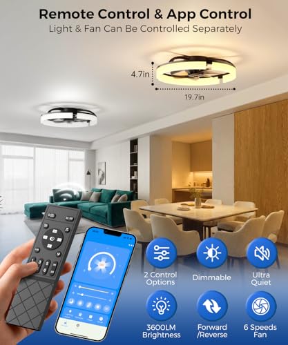 Low Profile Ceiling Fans with Lights and Remote