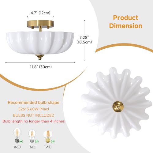 Milk Glass Schoolhouse Ceiling Light