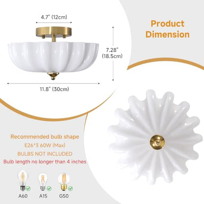 Milk Glass Schoolhouse Ceiling Light