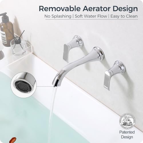 Chrome Wall Mount Tub Faucet (Chrome - Classic)