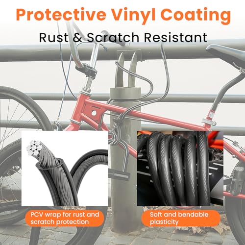 12mm High Visibility Safety Cable with Clear Vinyl Coating