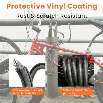 12mm High Visibility Safety Cable with Clear Vinyl Coating