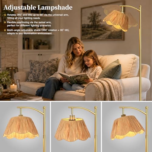 62.5 Inch Floor Lamp for Living Room with Foot Switch