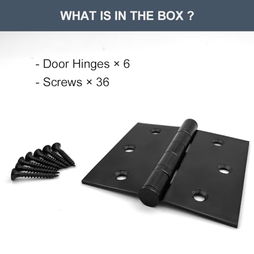 6 Pack 3.5 Inch Heavy Duty Stainless Steel Door Hinges