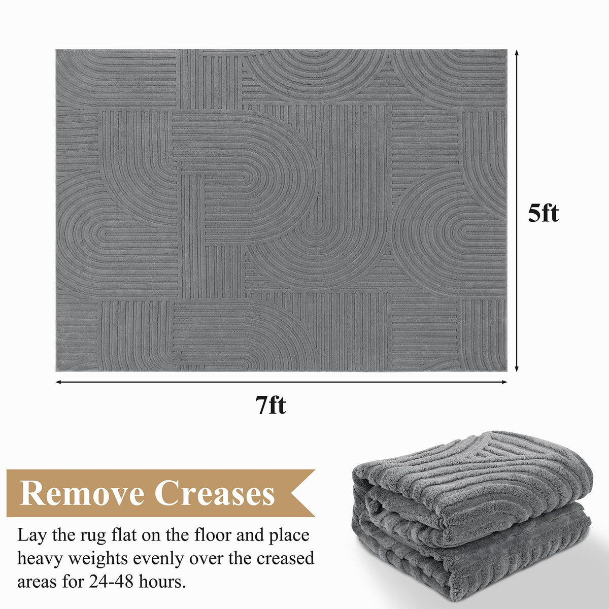 5x7 Area Rugs for Living Room (5'x7' / Grey)