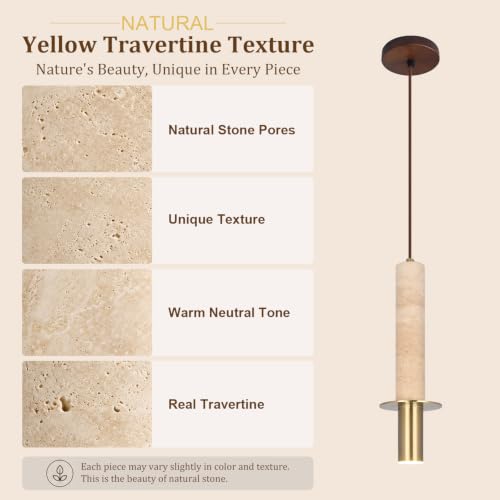 Yellow Travertine Pendant Light Wabi