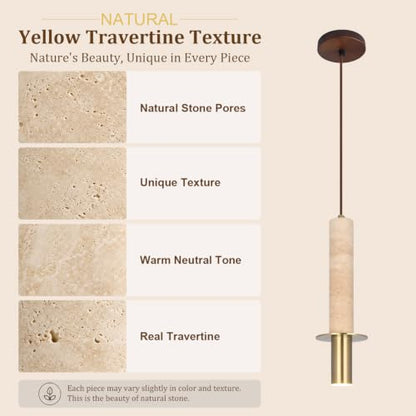 Yellow Travertine Pendant Light Wabi