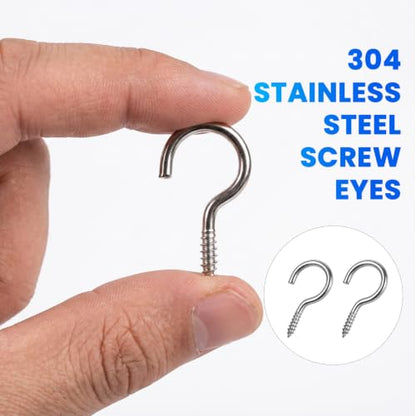 4 Pack 5 Inch Eye Bolts M1 Screw in Hooks