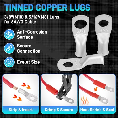 6 AWG Battery Cable Black & Red
