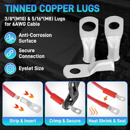 6 AWG Battery Cable Black & Red