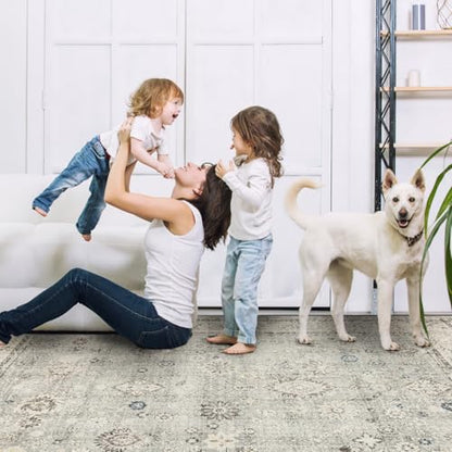 Washable Area Rug 8×10 for Living Room (Grey / 8' x 10' (Rectangular))